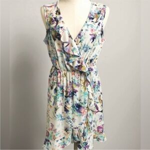 Floral Ruffle Wrap Dress Never Worn